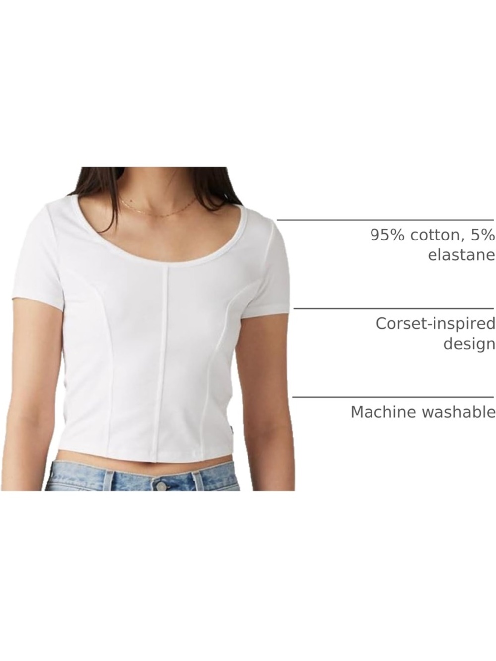 NWT Levi’s Women’s Mars Corset Tee - Medium - Picture 3 of 5
